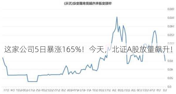 这家公司5日暴涨165%！今天，北证A股放量飙升！