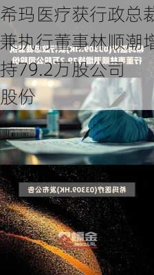 希玛医疗获行政总裁兼执行董事林顺潮增持79.2万股公司股份