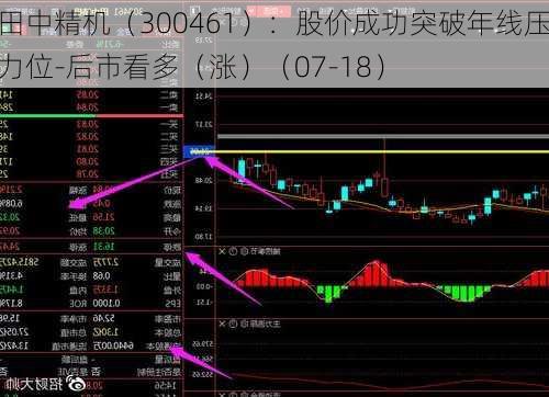 田中精机（300461）：股价成功突破年线压力位-后市看多（涨）（07-18）