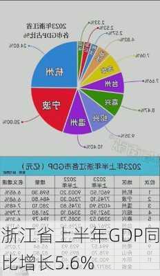 浙江省上半年GDP同比增长5.6%