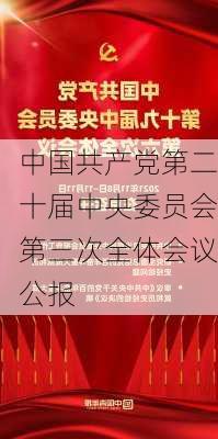 中国共产党第二十届中央委员会第三次全体会议公报