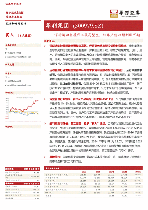 华利集团：半年度净利润预增 20%-30%