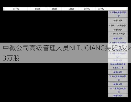 中微公司高级管理人员NI TUQIANG持股减少3万股