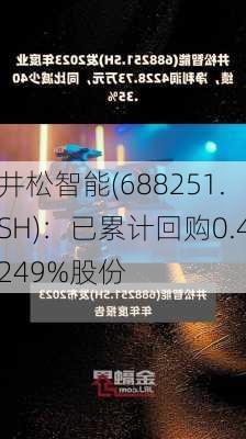 井松智能(688251.SH)：已累计回购0.4249%股份