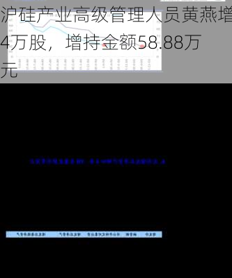 沪硅产业高级管理人员黄燕增持4万股，增持金额58.88万元