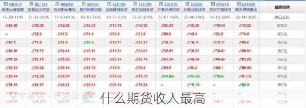 什么期货收入最高