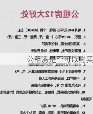 公租房是否可以购买