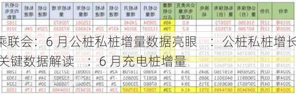 乘联会：6 月公桩私桩增量数据亮眼    ：公桩私桩增长  关键数据解读    ：6 月充电桩增量