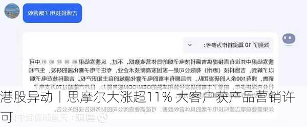 港股异动丨思摩尔大涨超11% 大客户获产品营销许可