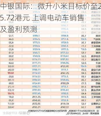 中银国际：微升小米目标价至25.72港元 上调电动车销售及盈利预测