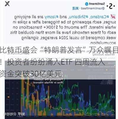 比特币盛会“特朗普发言”万众瞩目！投资者纷纷涌入ETF 四周流入资金突破30亿美元