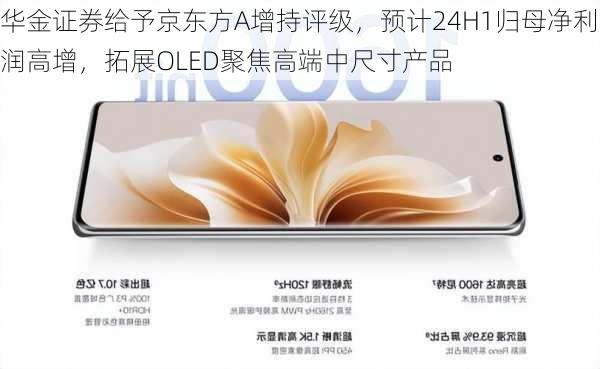 华金证券给予京东方A增持评级，预计24H1归母净利润高增，拓展OLED聚焦高端中尺寸产品