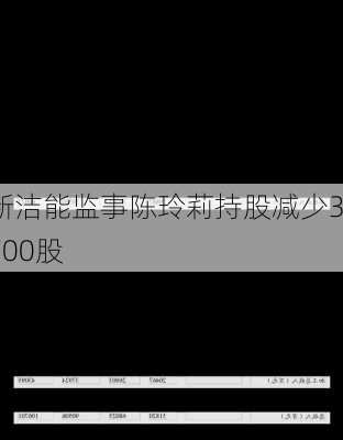 新洁能监事陈玲莉持股减少3700股