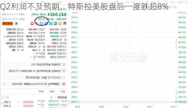 Q2利润不及预期，特斯拉美股盘后一度跌超8%