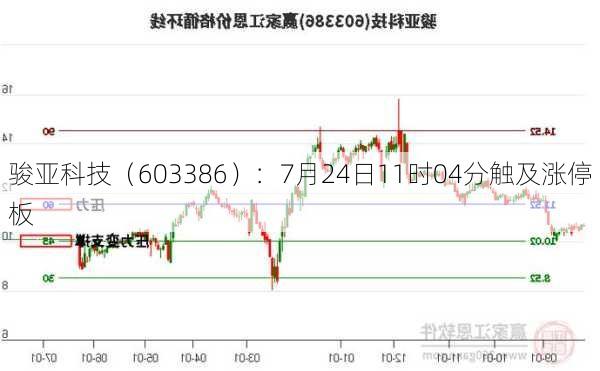 骏亚科技（603386）：7月24日11时04分触及涨停板