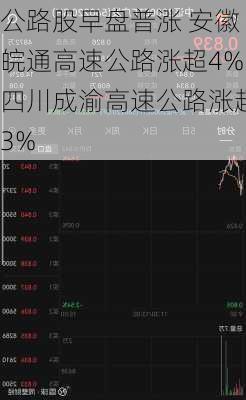 公路股早盘普涨 安徽皖通高速公路涨超4%四川成渝高速公路涨超3%