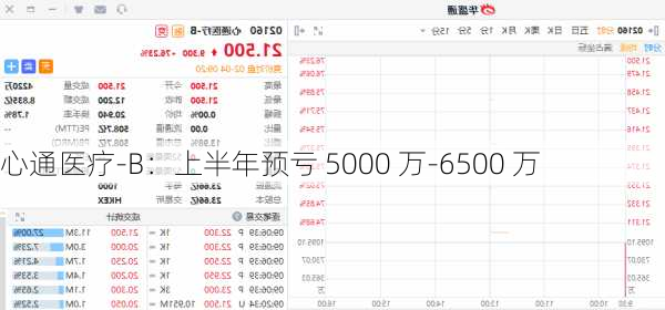 心通医疗-B：上半年预亏 5000 万-6500 万