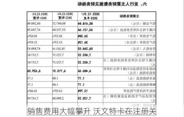 销售费用大幅攀升 沃文特卡在注册关