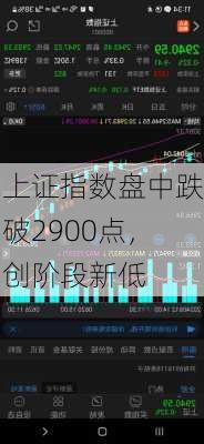 上证指数盘中跌破2900点，创阶段新低