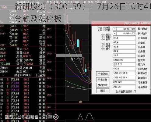 新研股份（300159）：7月26日10时41分触及涨停板