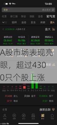 A股市场表现亮眼，超过4300只个股上涨