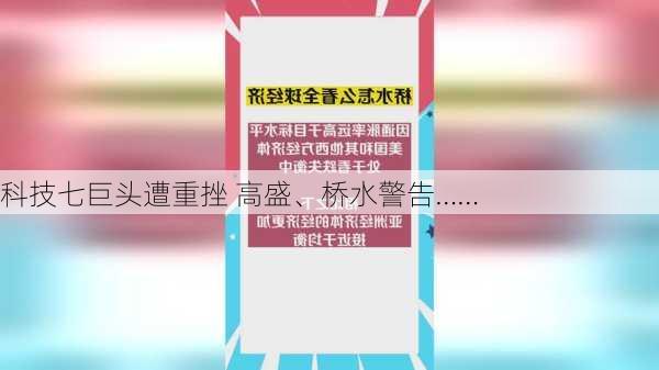 科技七巨头遭重挫 高盛、桥水警告……