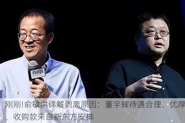 刚刚!俞敏洪详解剥离原因：董宇辉待遇合理、优厚，收购款来自新东方安排