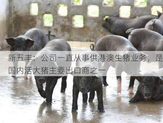 新五丰：公司一直从事供港澳生猪业务，是国内活大猪主要出口商之一