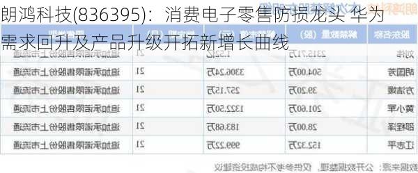 朗鸿科技(836395)：消费电子零售防损龙头 华为需求回升及产品升级开拓新增长曲线