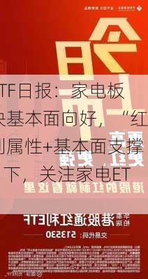 ETF日报：家电板块基本面向好，“红利属性+基本面支撑”下，关注家电ETF