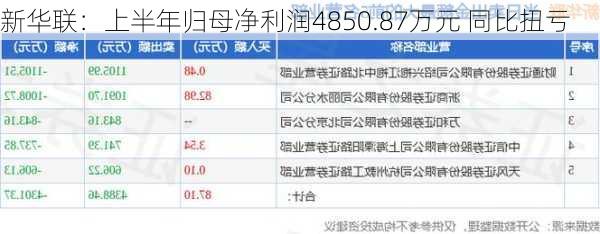 新华联：上半年归母净利润4850.87万元 同比扭亏