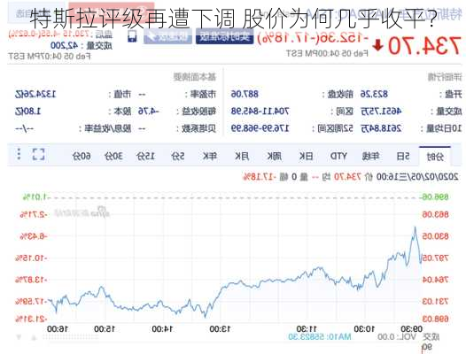 特斯拉评级再遭下调 股价为何几乎收平？