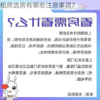 租房选房有哪些注意事项？