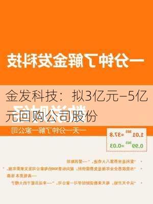 金发科技：拟3亿元―5亿元回购公司股份