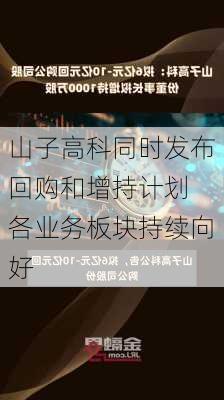 山子高科同时发布回购和增持计划 各业务板块持续向好