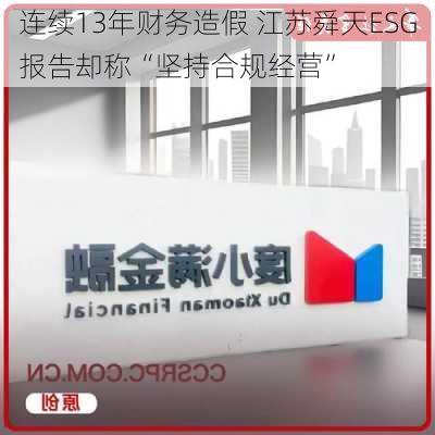 连续13年财务造假 江苏舜天ESG报告却称“坚持合规经营”