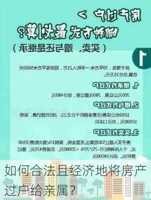 如何合法且经济地将房产过户给亲属？