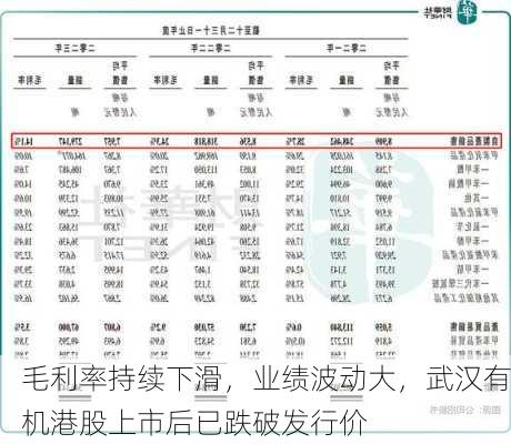 毛利率持续下滑，业绩波动大，武汉有机港股上市后已跌破发行价