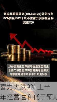 喜力大跌9% 上半年经营溢利低于预期