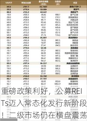 重磅政策利好，公募REITs迈入常态化发行新阶段！二级市场仍在横盘震荡