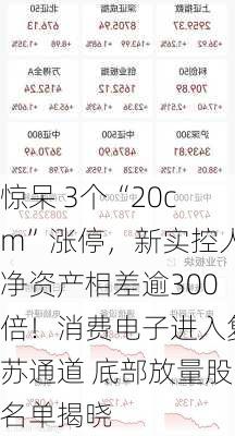 惊呆 3个“20cm”涨停，新实控人净资产相差逾300倍！消费电子进入复苏通道 底部放量股名单揭晓