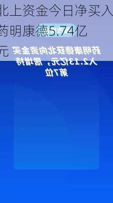 北上资金今日净买入药明康德5.74亿元