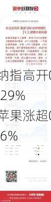 纳指高开0.29% 苹果涨超0.6%