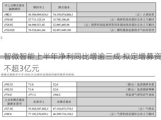 智微智能上半年净利同比增逾三成 拟定增募资不超3亿元