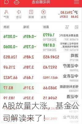 A股放量大涨，基金公司解读来了！