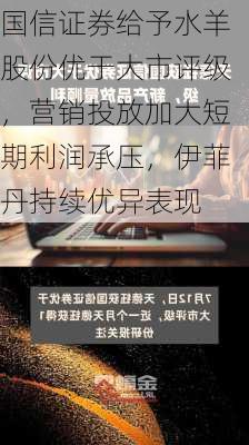 国信证券给予水羊股份优于大市评级，营销投放加大短期利润承压，伊菲丹持续优异表现