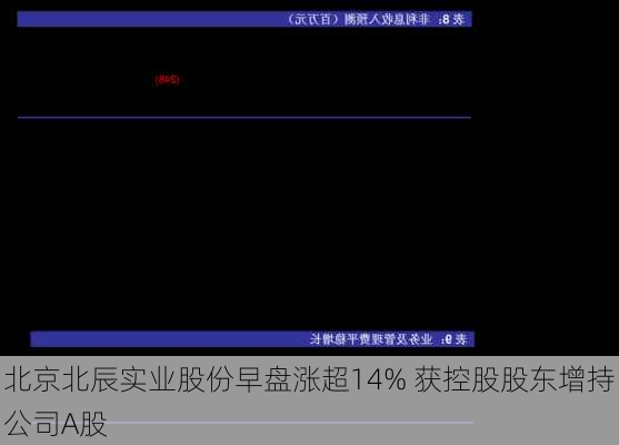 北京北辰实业股份早盘涨超14% 获控股股东增持公司A股