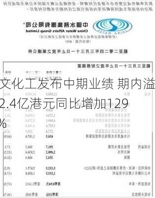 理文化工发布中期业绩 期内溢利2.4亿港元同比增加129.5%