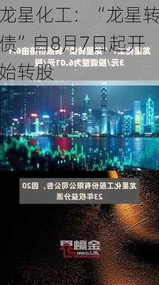 龙星化工：“龙星转债”自8月7日起开始转股