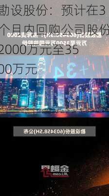 勘设股份：预计在3个月内回购公司股份2000万元至3500万元